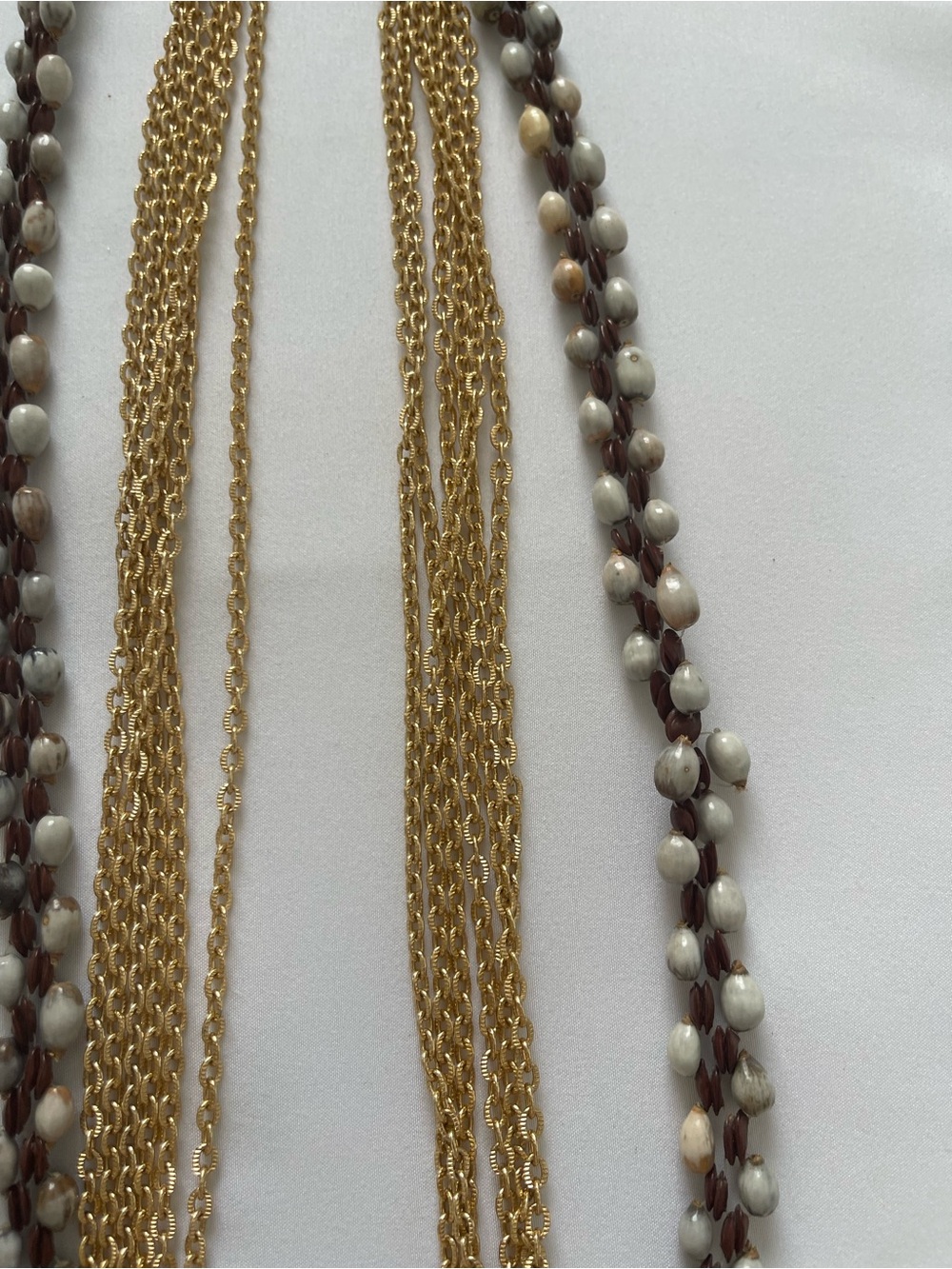 Women’s Bohemian Beaded Gold Tone Multi Strand Statement Necklace